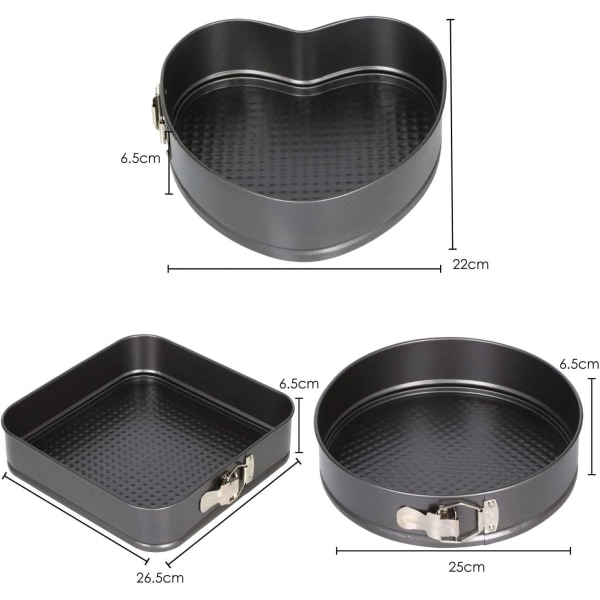 Set, 3 set, Nonstick läckagesäker kakplåtsform Cheesecakeplåt