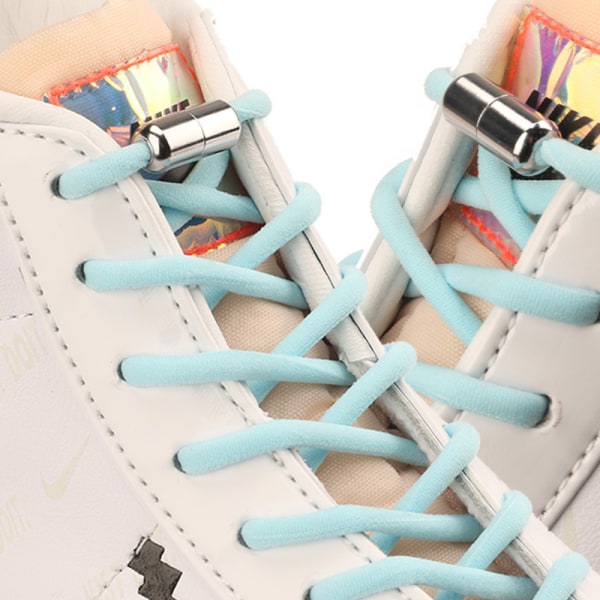 Elastiska Sneakers skosnören Metal Lock Lazy Laces for Kids och Ad Red