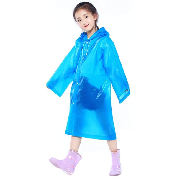 Barn Vattentät Regn Poncho, Klar Eva Hooded Regnrockar För