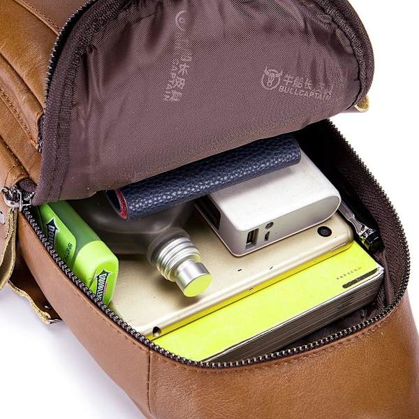 Axelremsväska i läder Crossbody Herr Dam Resor Utomhussporter, Ryggsäck
