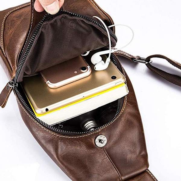 Axelremsväska i läder Crossbody-väska Herr Dam Resor Utomhussporter, Ryggsäckar