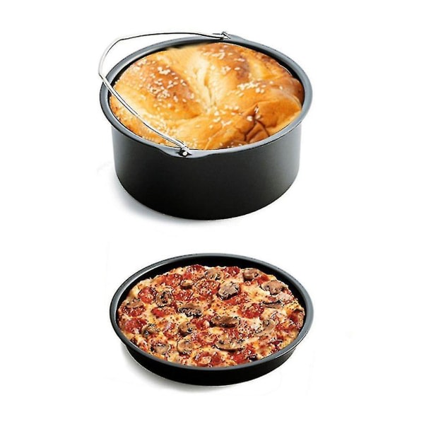 Air Frying Pan Tillbehör 5st Fritös Bakkorg Pizzatallrik Grill Gryta Mat