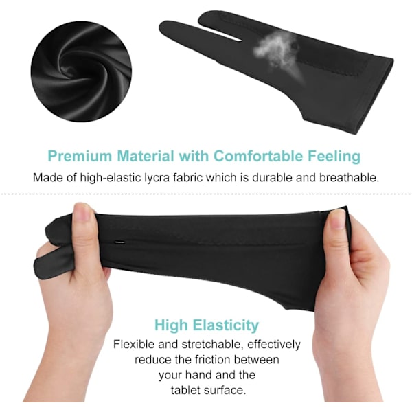 2Pack-Palm Rejection-handskar med två fingrar för, iPad,L