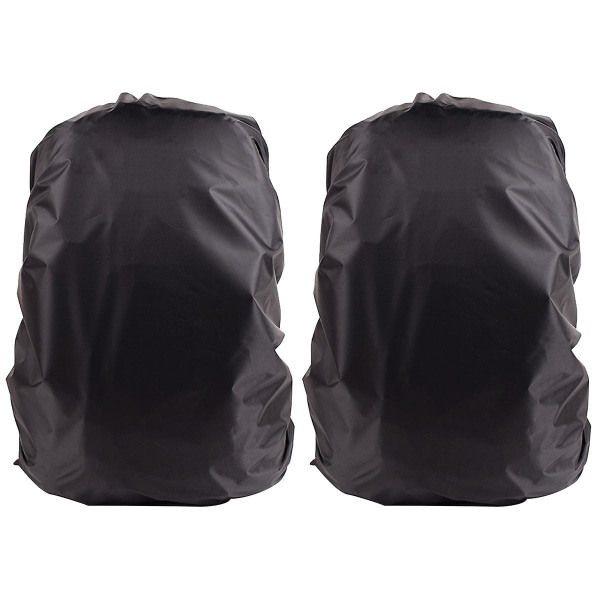 2 unisex ryggsäcksöverdrag Dubbla ryggsäck Regnkläder, lertätt vattentätt cover (svart/meter)