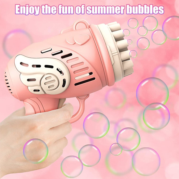 Elektrisk Bubble Machine Leksaker Utomhus Camping Röd Rosa