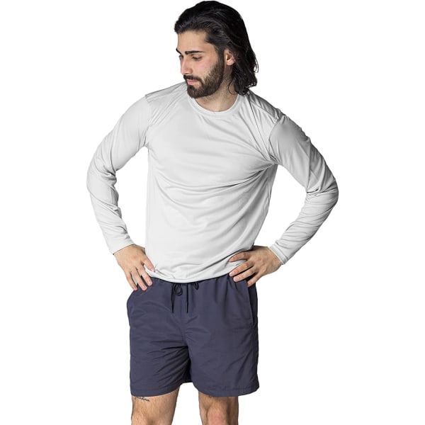 Långärmad utomhus-t-shirt för män, ljusgrå, M