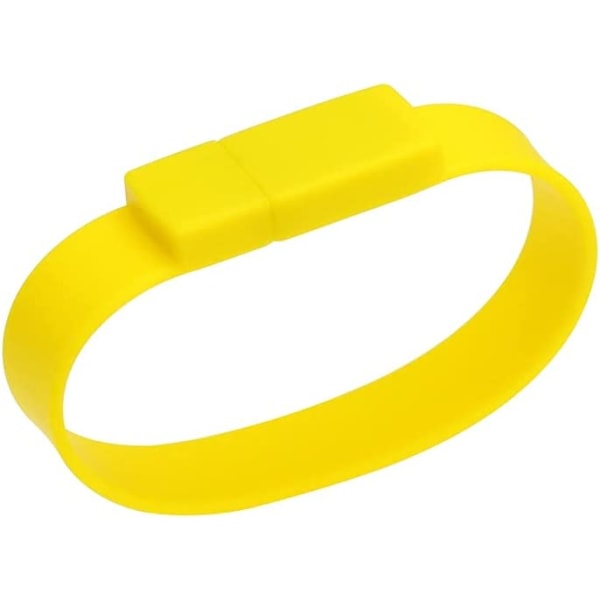 Bärbar vattentät armbandsdesign USB blixt, gul 128 GB