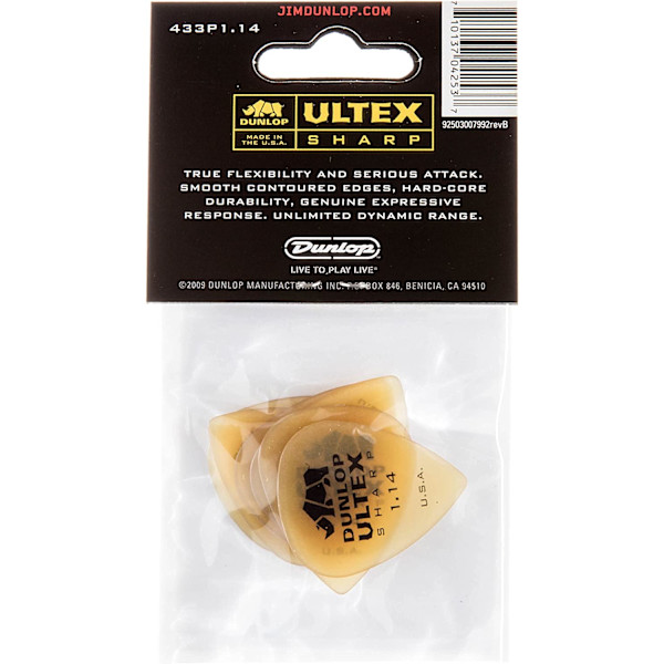 Rhino Horn Guitar Pick Standard Sharp, 1,14 mm, 6/pack
