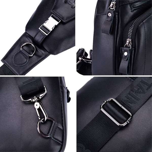 Axelremsväska i läder Crossbody Herr Dam Resor Utomhussporter, Ryggsäck