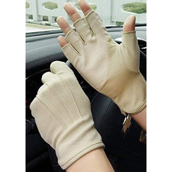 UV-skyddsvantar Cykling Sommar Fingerless Handskar, Khaki