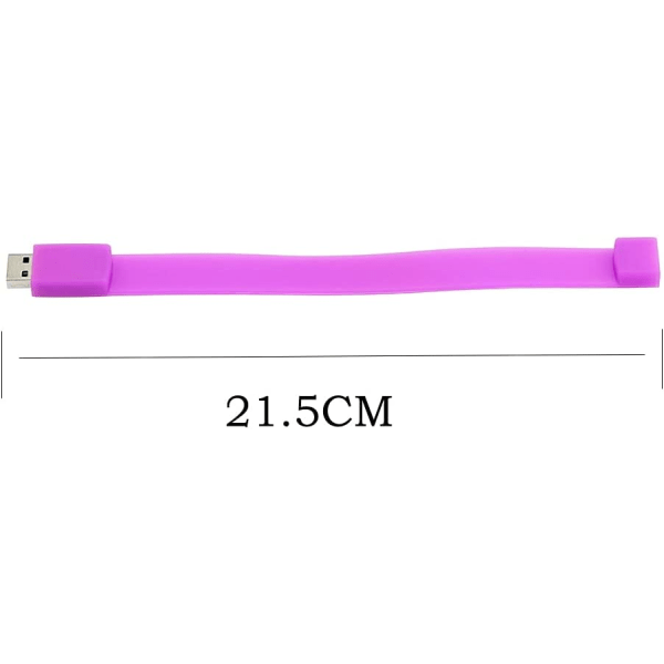Bärbar vattentät armbandsdesign USB blixt, lila 128GB