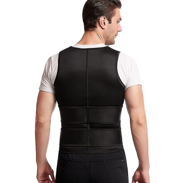 Herr Body Shaper Waist trainer Bastuväst Dubbelbälte Buken Slimming Sweat Vest Fitness (Storlek: S)