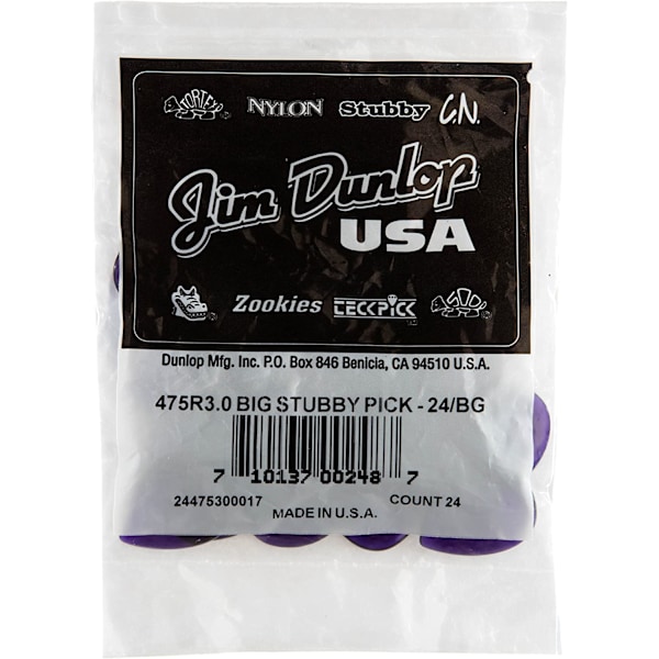 24-pack lila 3,0 mm gitarrplockar
