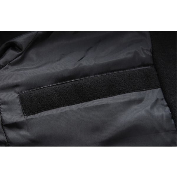 Män Mellanlång ullkappa Solid Lapel Mode Slim Fit Overcoat L Black