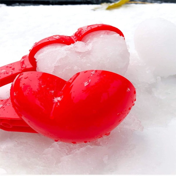 Heart Snowball Maker, vinter snöboll form leksak plast sandboll, klämma för barn utomhus leka snö
