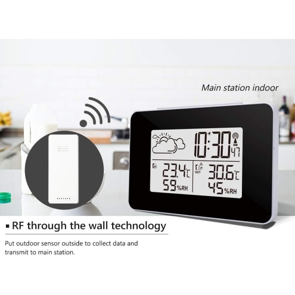 Trådlös digital väderstation för inomhus och utomhus väderprognos Termometer Sensor Hygrometer