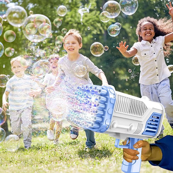 Elektrisk automatisk bubbelmaskin med 36-håls blå