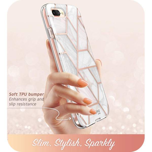 iPhone 8 Plus/iPhone 7 Plus Glitter Clear Bumper Case Marmor