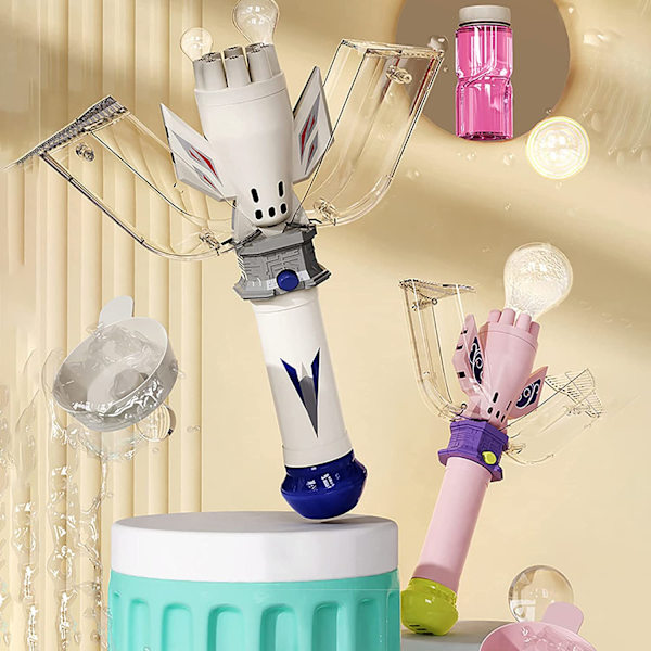 8-håls bubbelpistol, automatisk elektrisk bubbelmaskin rosa