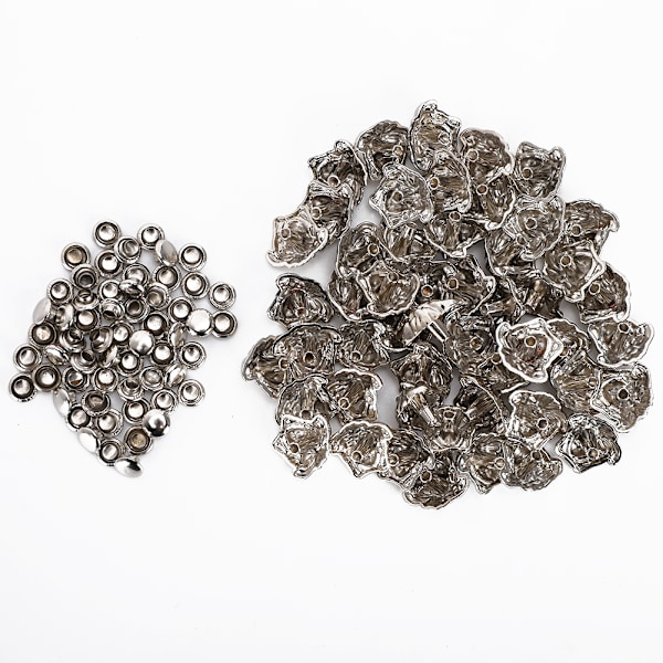 50 set Nit Stud Alloy Dekor Nit för Armband Väskor Kläder DIY Läder CraftSilver