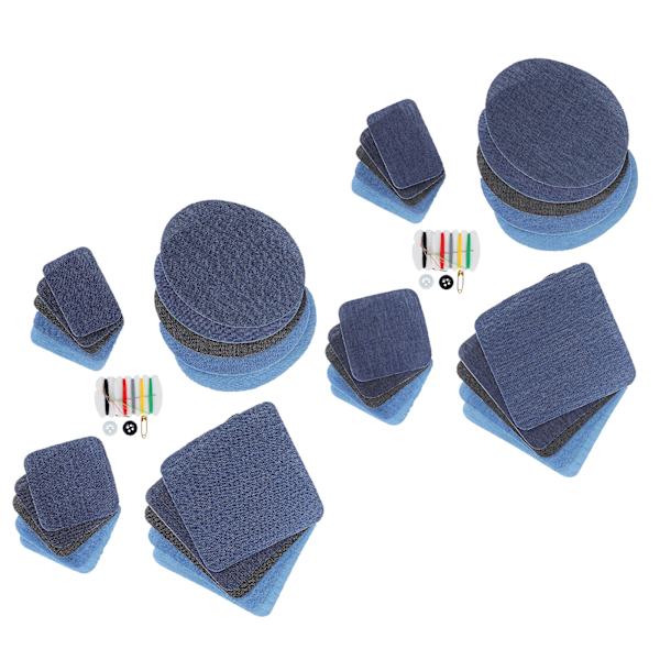 Denim skuren bit stryka på jeans Reparation Patch Armbåge Knä Kläder Patch Sytillbehör