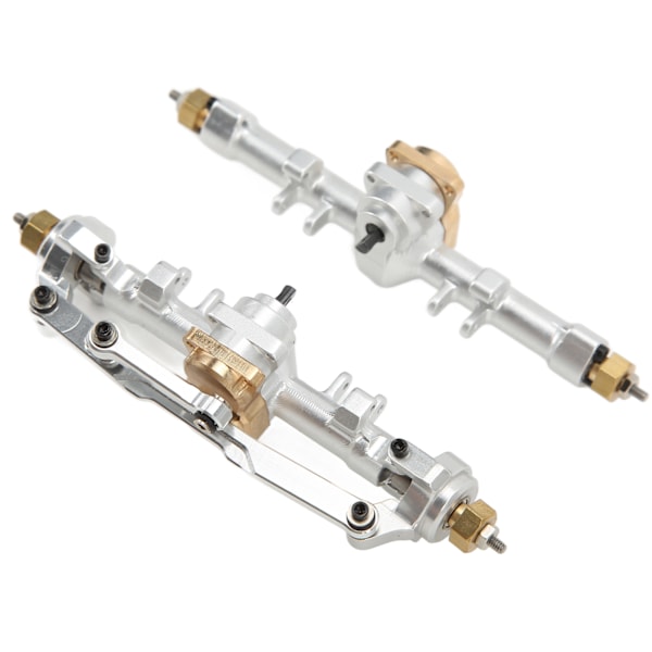 RC metall fram- och bakaxelenhet för AXIAL SCX24 1/24 RC biluppgraderingsdelar Tillbehör Silver