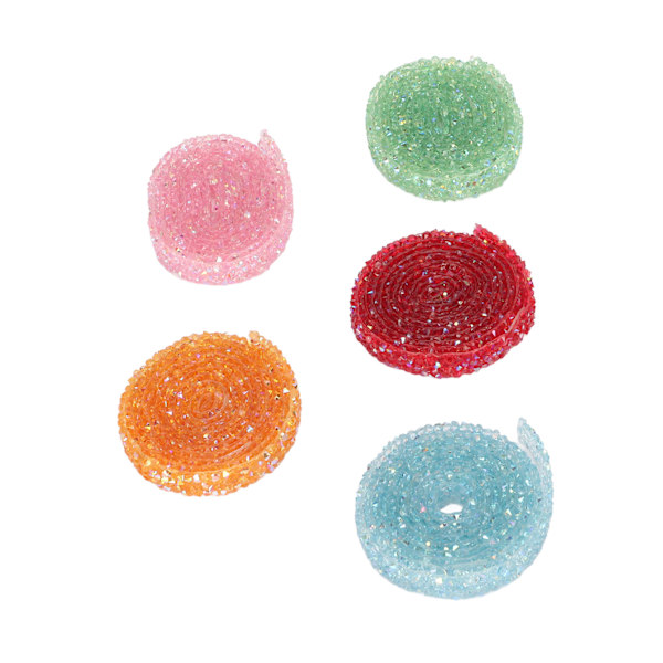 5 st Resin Rhinestone-band, 1 cm bredd, 1 yard längd, Kristallglitter Rhinestone-trim för DIY-skor, väskor och hantverk