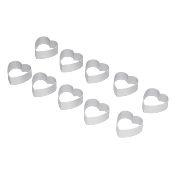 【NX】10 stk/sett rustfritt stål månekakeformsett kjekskutter DIY bakeformsett hjerteform