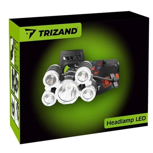 Hodelykt 5x Cree T6 LED 4 moduser 2x 6800mAh batteri med lader 1000