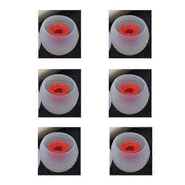 18 par erstatningsørepropper i silikon, ørepropper, erstatning, nyt bedre lyd, liten/medium/stor for in-ear-hodetelefoner, grårød Grayish red