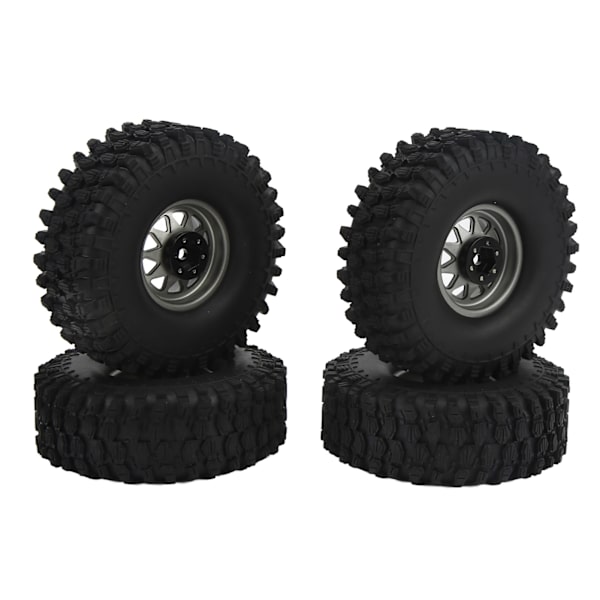 4 st 1/10 Skal RC Bil Hjul Däck Järnhub 1,9 Tum Gummi Däck för 1/10 Fjärrstyrd Bil Uppgradering Tillbehör Grå