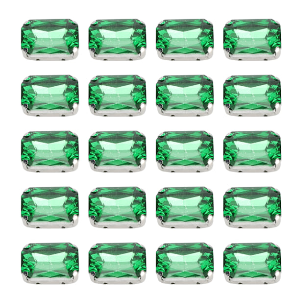 20st DIY Claw Diamonds Bröllopsklänning Retro Mode Hantverk Glas Kläder Dekorationer13 x 18mm Turkos rektangel Glas Claw Diamond