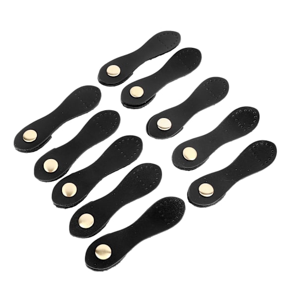 10 set Sy på läder Snap Spänne DIY Hantverk Mjuk äkta läder handväska Flikförslutningar för Craft Bags Svart