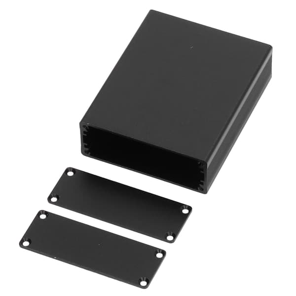 Elektrisk boks i aluminiumslegering, projektkoblingsboks, integreret kabinet 24x64x80mm Mat Sort
