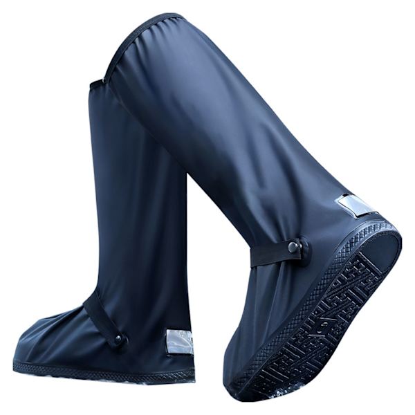 Regnstøvlebeskyttelse Anti-Slip Letvægts Gradientbogstaver Design PVC Vandafvisende Skocover med Reflektor XL (40-41)