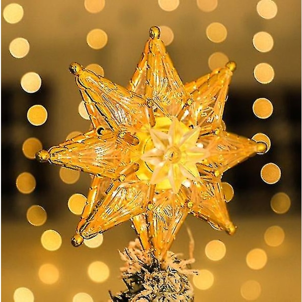 Star Heilwiy Christmas Tree Topper, 8" Upplyst dubbelsidig Star Treet Top, 8-punkts Star Xmas Tree Topper 20*18cm