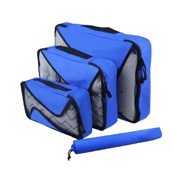 Muodikas Yksinkertainen matkasäilytyslaukku Kolmiosainen set , helppo kuljettaa vaatteiden säilytyslaukku blue