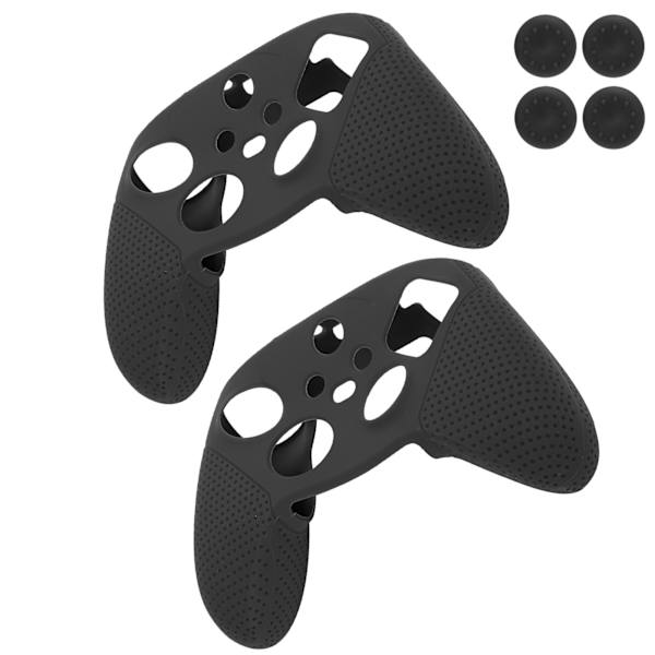 2 stk Antislipp silikon spillkonsoll beskyttelse Gamepad Håndtak for Xbox Series S X (svart)