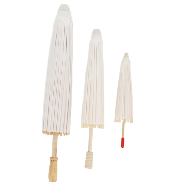 3ST Blankt papir paraply 20cm 30cm 40cm DIY håndmalet kinesisk paraply med træhåndtag til fotografi rekvisitter Rollespil