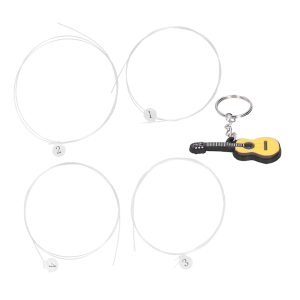 4 stk. Milky Stringed Instrument Reservedele til Guitar Ukulele Universal Milky Carbon String Set