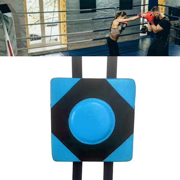 Vægboksningspude Justerbar Højde Tykkelse Vægmounted Punching Pad til Mænd Kvinder Hjem Blå