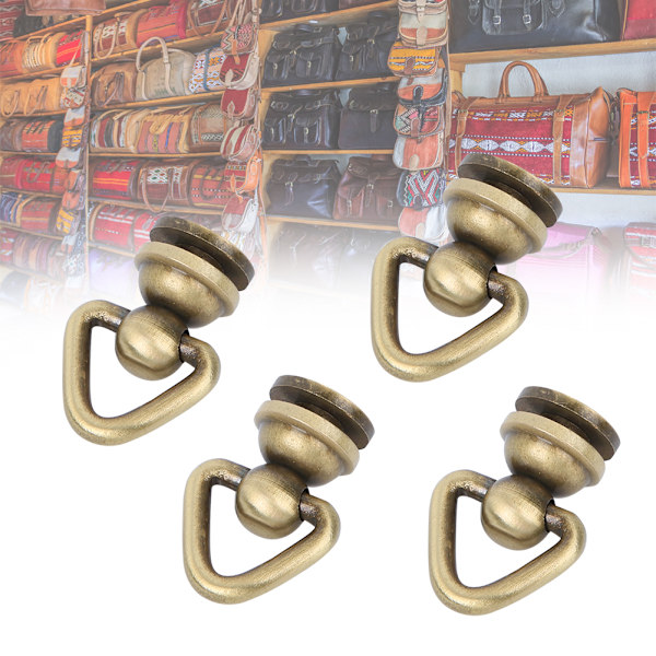 4 stk Metalring Skruer Rundt Hoved Dobbelt Nit Spik Roterende Spikes DIY Læder Håndværk Tilbehør Bronze