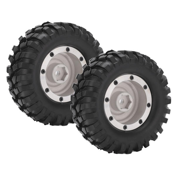 2 kpl 1,9 tuuman metallivanteet navat ja 96 mm kumirenkaat setti Tamiya CC01 D90 RC-autolle Hopea