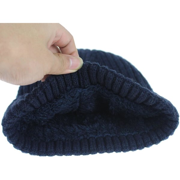 Unisex Winter Knitting Wool Hat Soft Stretch Cable Knit Hats Cap