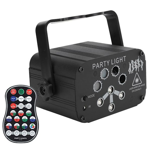 Mini Scene Lys 8-hulls USB Stemmeaktivert RGB-projeksjonslampe for KTV-bardekor