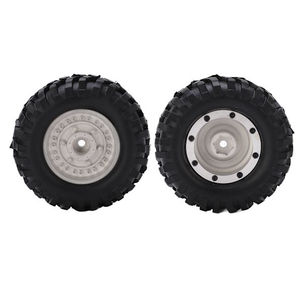 2 kpl 1,9 tuuman metallivanteet navat ja 96 mm kumirenkaat setti Tamiya CC01 D90 RC-autolle Hopea