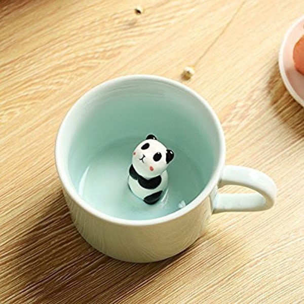 Söpö kahvimuki, keraamiset Kawaii-maitoteemukit, 3D-eläin aamumukilahja häihin, syntymäpäiviin (Panda)