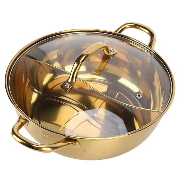 Hot Pot 30,3 cm Diameter 304 Rustfrit Stål Rustfrit Separat Design Mandarin And PotGuld