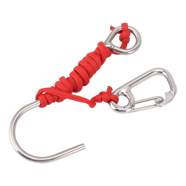 Sukellus Sinkkikuppi Ruostumattomasta Teräksestä Reef Hook Lanyard Pikalukolla Punainen