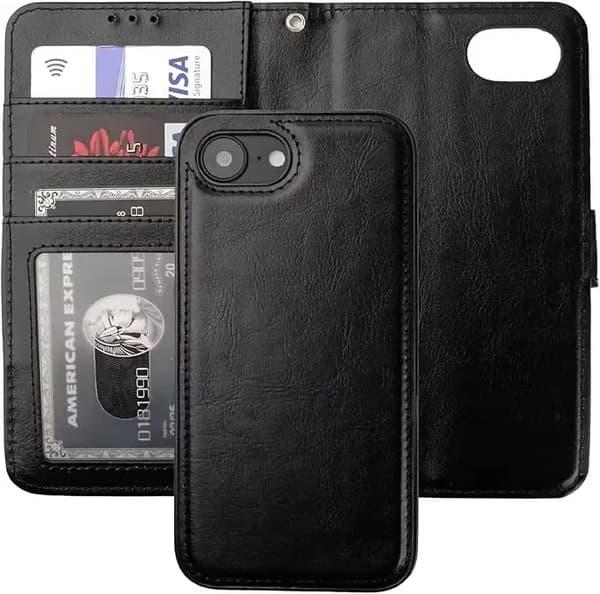 Magnetiskt Plånboksfodral Kompatibelt med iPhone 17E – med kortplatser & RFID-skydd